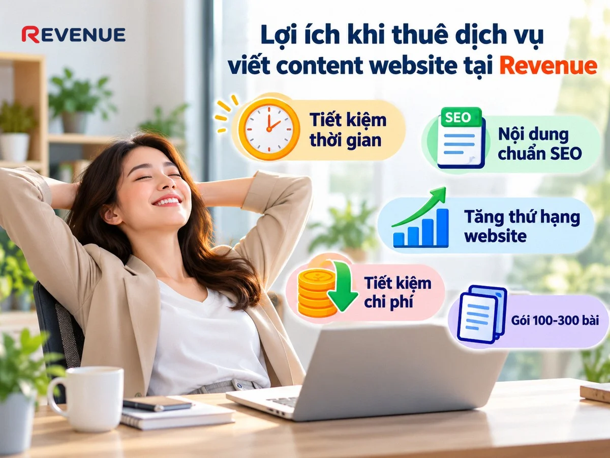 Lợi ích khi thuê dịch vụ viết content website tại Revenue: tiết kiệm thời gian và công sức