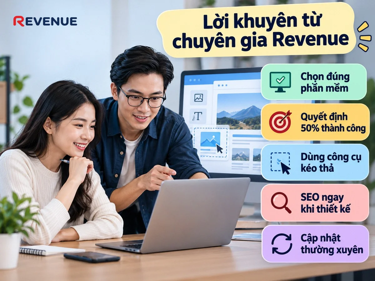 Lời khuyên từ chuyên gia Revenue về việc chọn đúng phần mềm thiết kế web