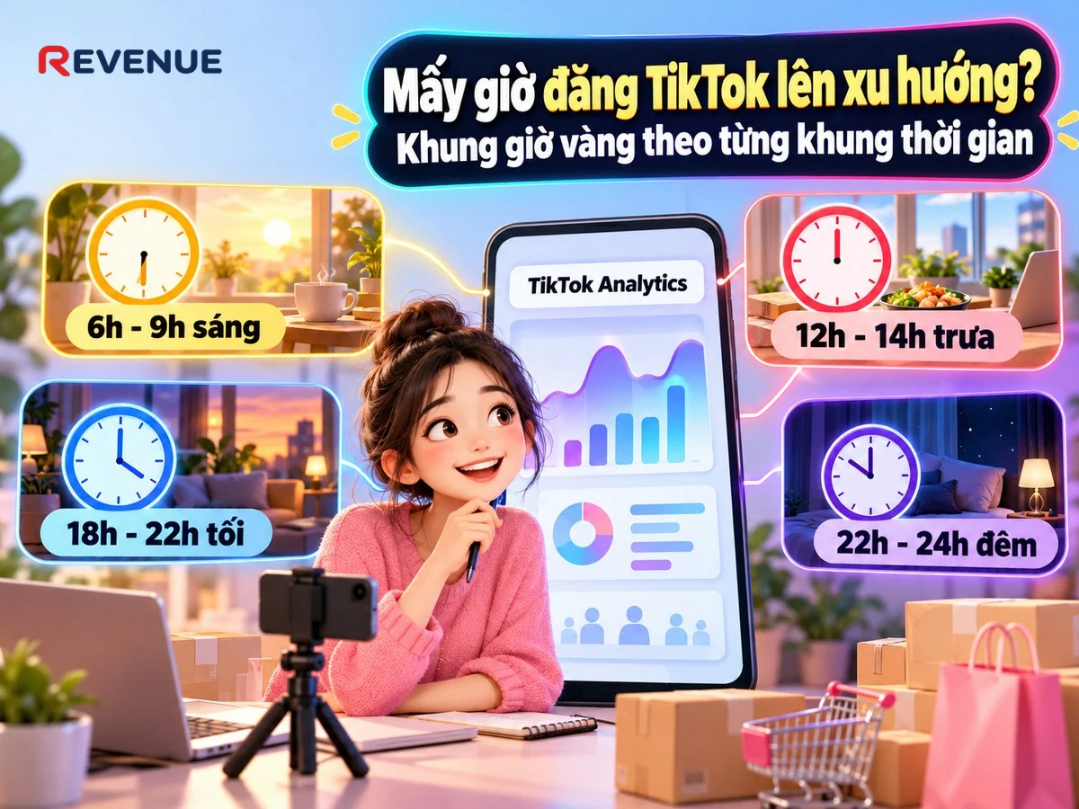 Mấy giờ đăng TikTok lên xu hướng? Khung giờ vàng theo từng khung thời gian