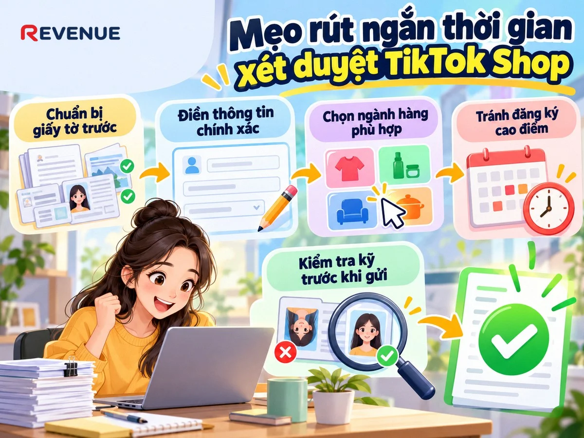 Mẹo rút ngắn thời gian xét duyệt TikTok Shop nhờ chuẩn bị giấy tờ trước