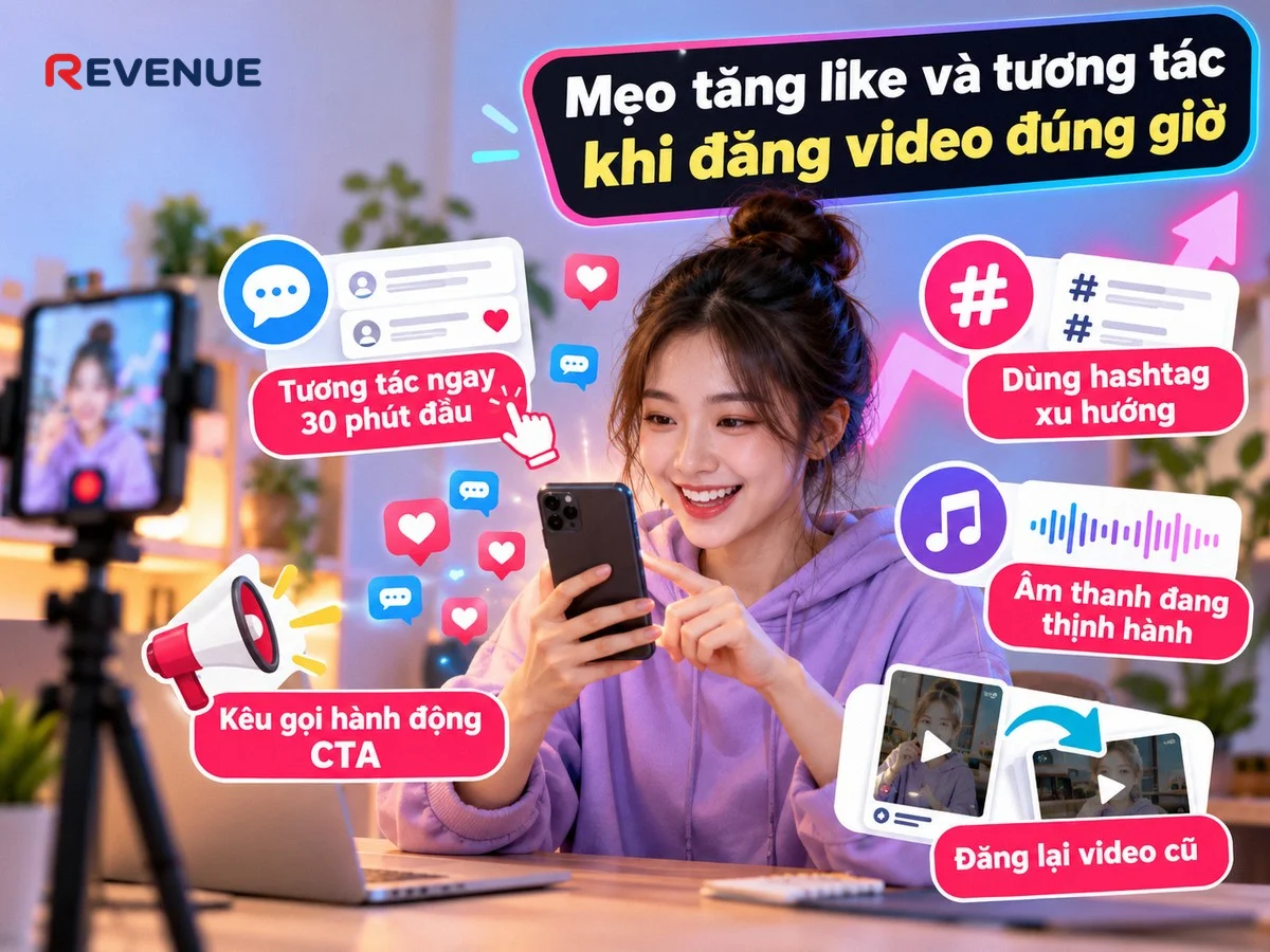 Mẹo tăng like và tương tác khi đăng video đúng giờ: tương tác ngay 30 phút đầu