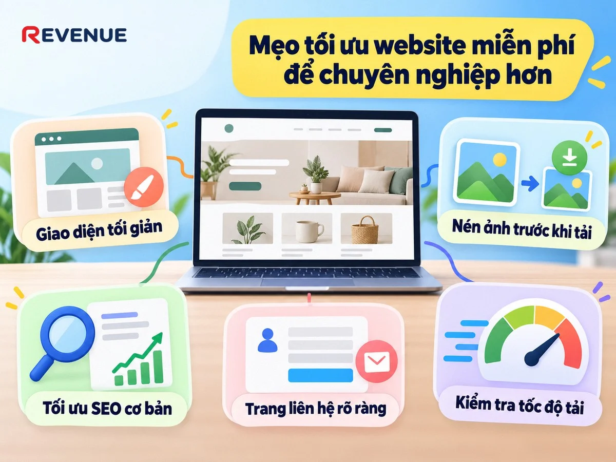 Mẹo tối ưu website miễn phí để chuyên nghiệp hơn với giao diện tối giản dễ tùy biến