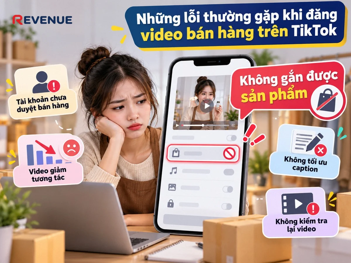 Những lỗi thường gặp khi đăng video bán hàng trên TikTok khiến không gắn được sản phẩm