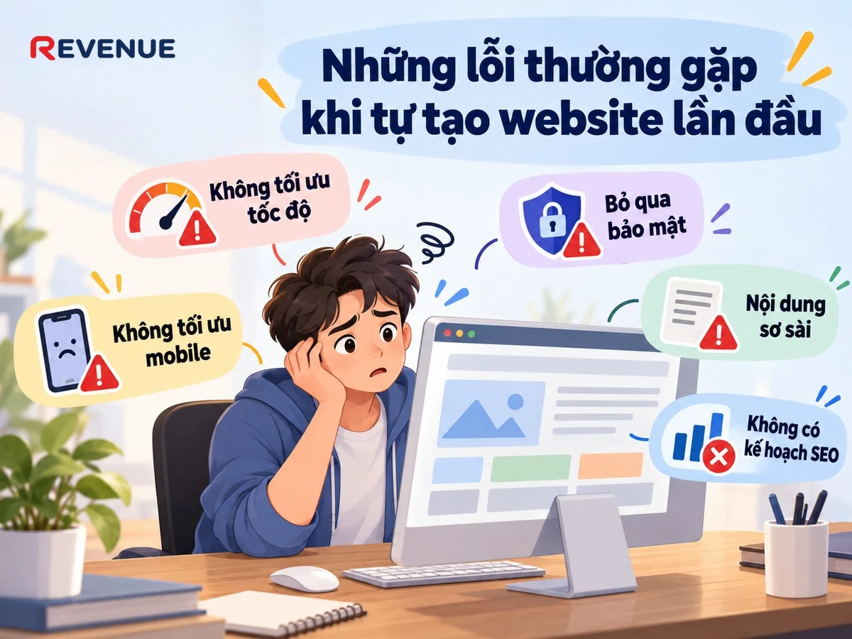 Những lỗi thường gặp khi tự tạo website lần đầu khiến website hoạt động không hiệu quả