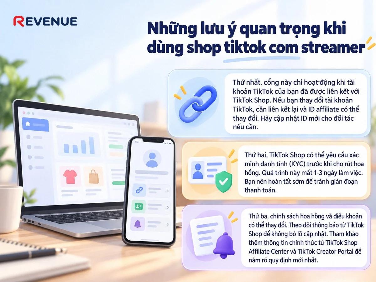 Xác minh KYC trước khi rút hoa hồng: những lưu ý quan trọng khi dùng shop tiktok com streamer