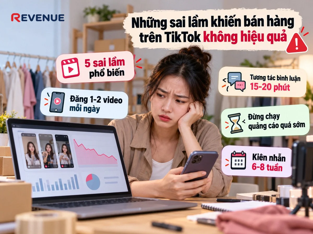 Những sai lầm khiến bán hàng trên TikTok không hiệu quả và cách tránh 5 sai lầm phổ biến