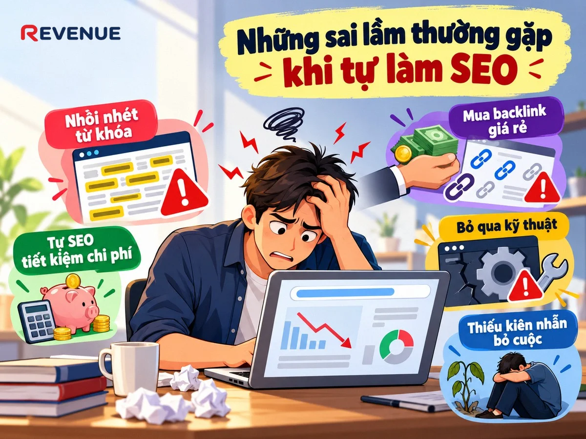 Những sai lầm thường gặp khi tự làm SEO khiến doanh nghiệp tốn chi phí mà không hiệu quả