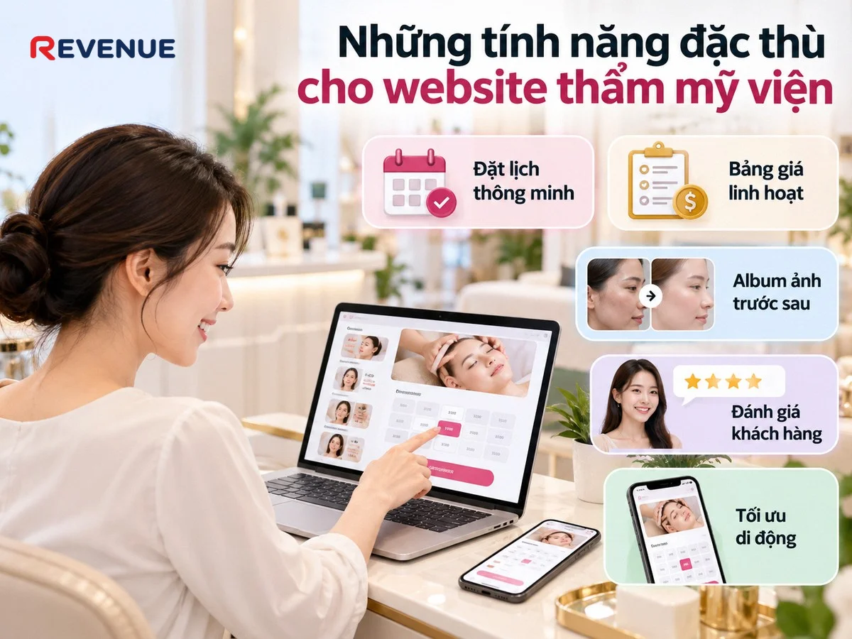 Những tính năng đặc thù cho website thẩm mỹ viện với đặt lịch thông minh