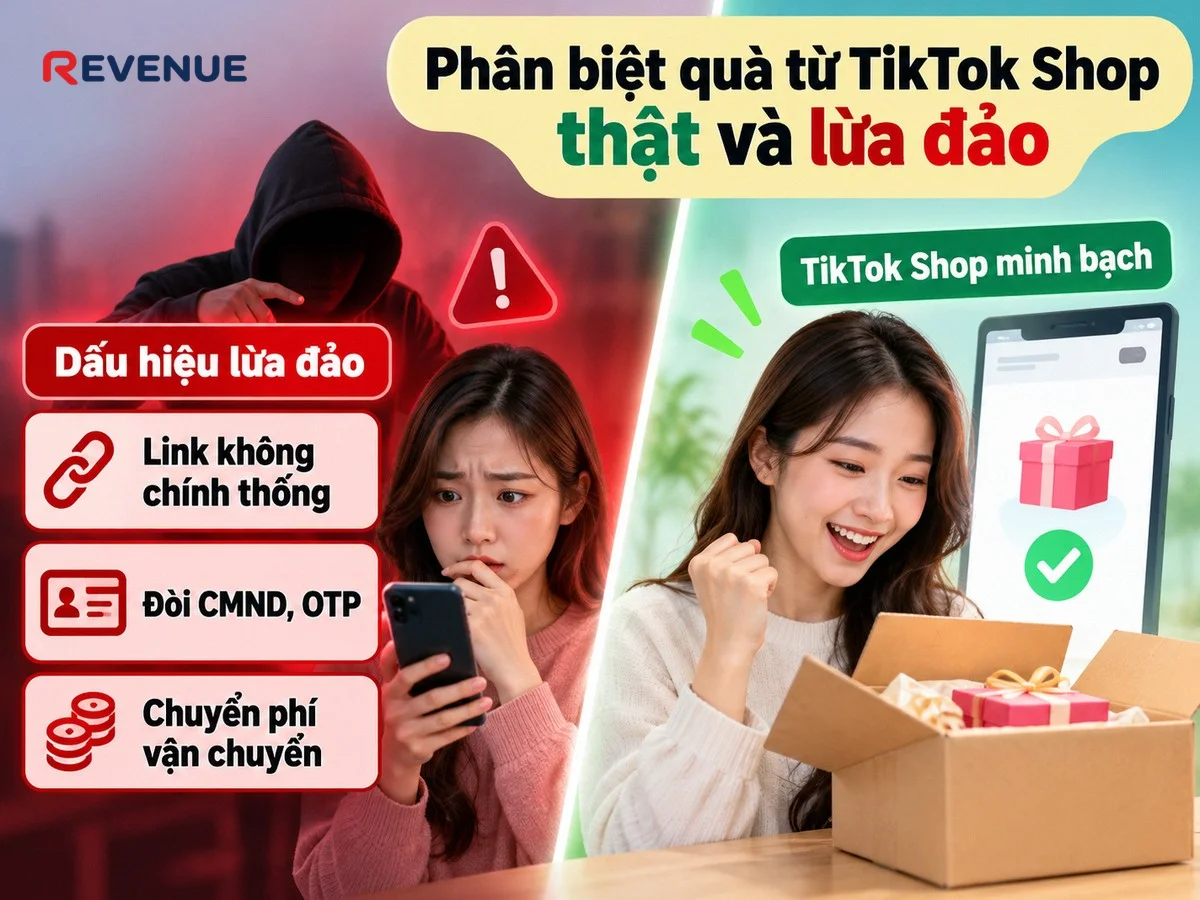 Phân biệt quà từ TikTok Shop thật và lừa đảo qua dấu hiệu yêu cầu truy cập link lạ