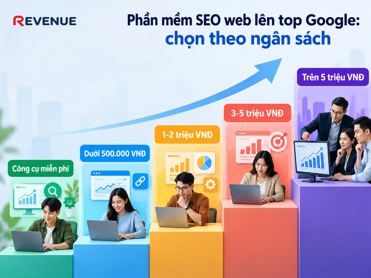 Phần mềm SEO web lên top Google: chọn theo ngân sách với các mức từ dưới 500.000 VNĐ/tháng
