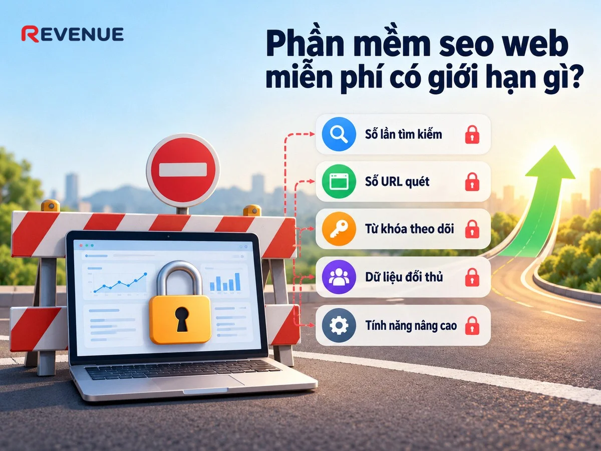 Giới hạn số lần tìm kiếm và số URL quét khiến phần mềm seo web miễn phí có giới hạn gì?