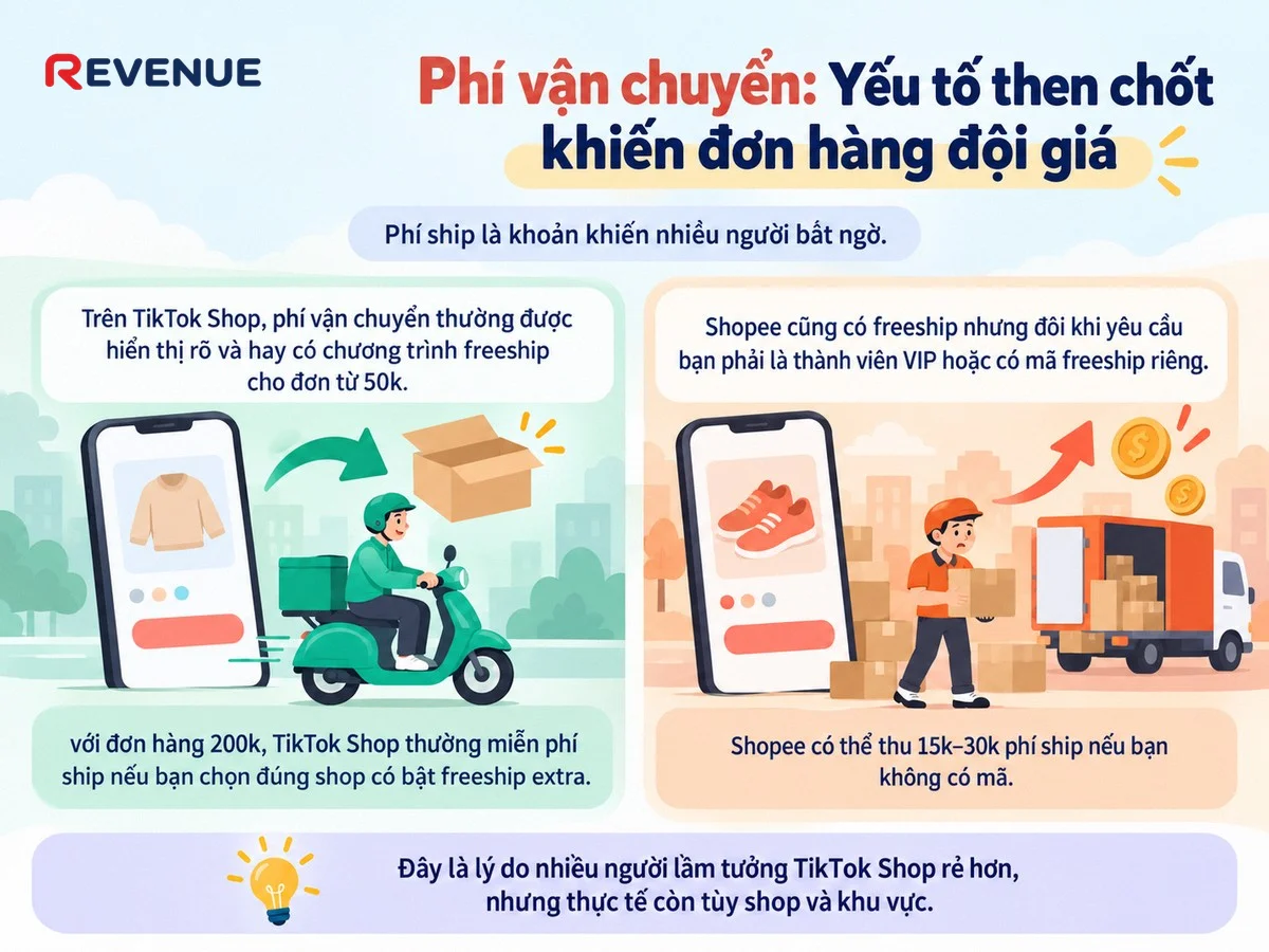 Phí vận chuyển: Yếu tố then chốt khiến đơn hàng đội giá khi Shopee thu 15k–30k nếu không có mã