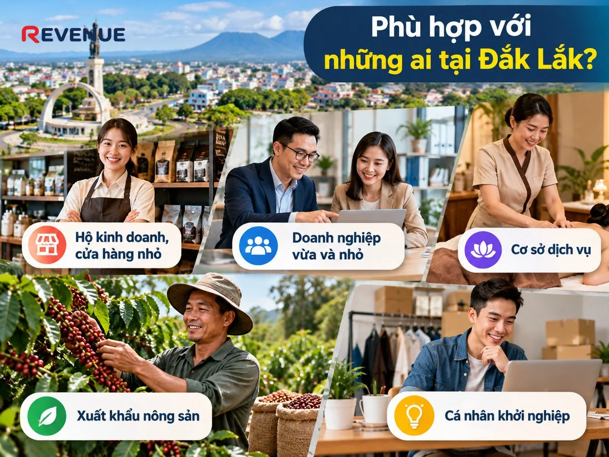 Phù hợp với những ai tại Đắk Lắk — từ hộ kinh doanh đến doanh nghiệp xuất khẩu nông sản