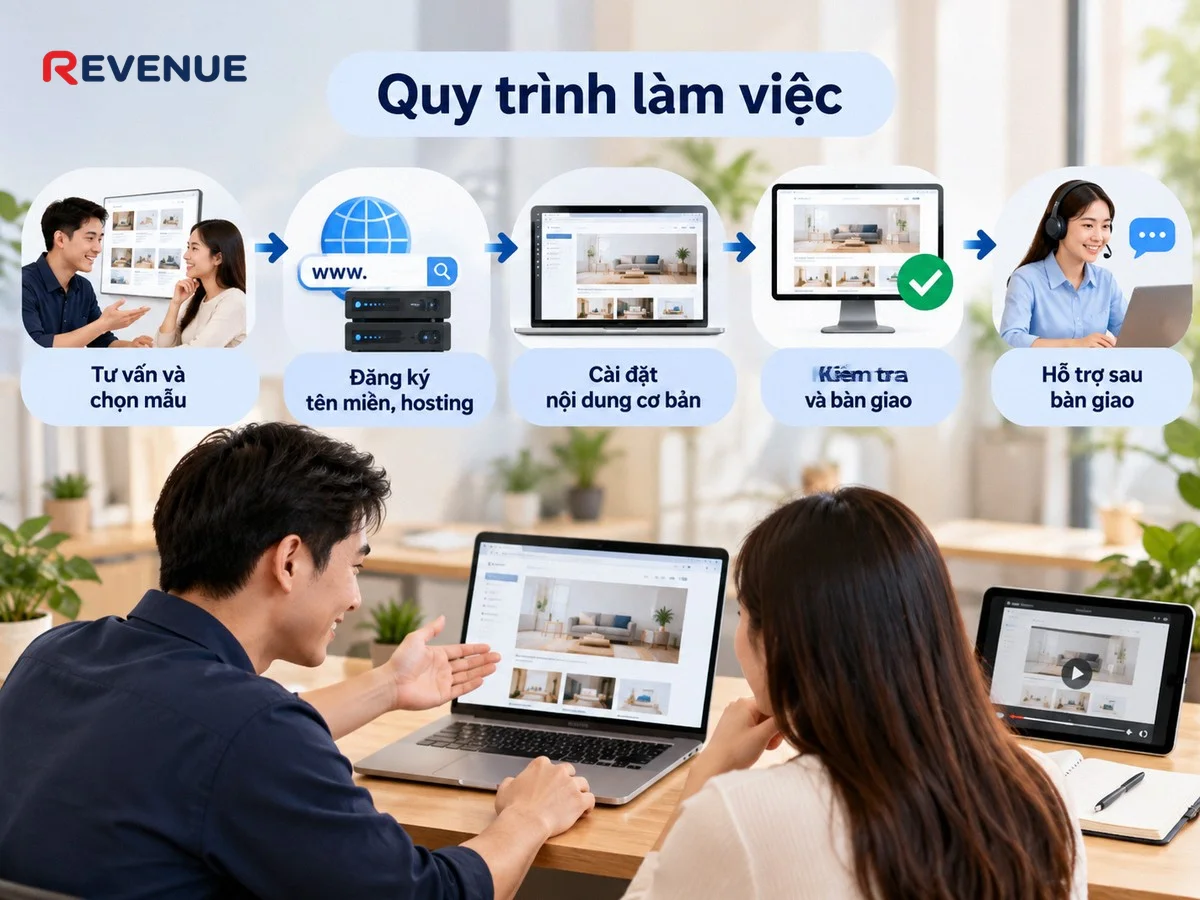 Quy trình làm việc rút gọn tối đa để nhận website sớm