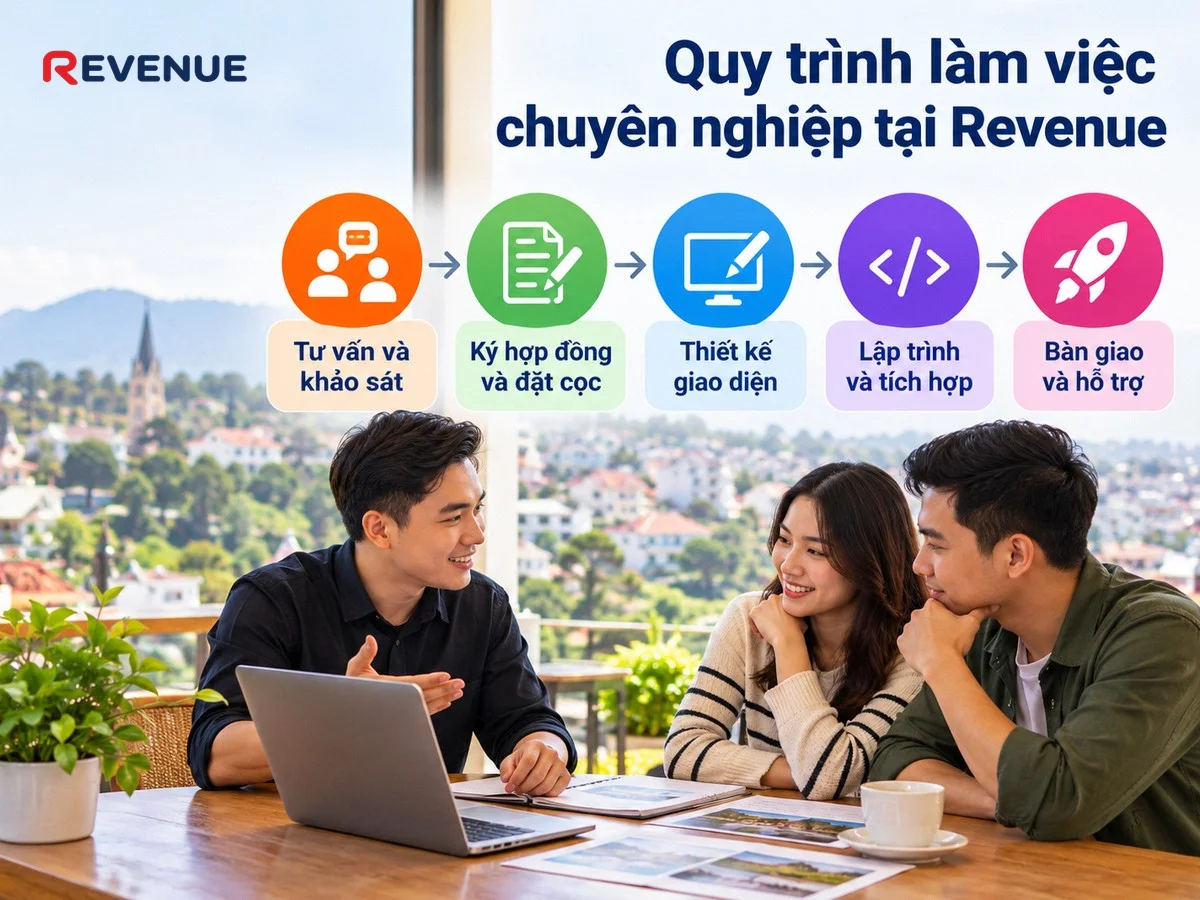 Quy trình làm việc chuyên nghiệp tại Revenue bắt đầu từ tư vấn và khảo sát nhu cầu