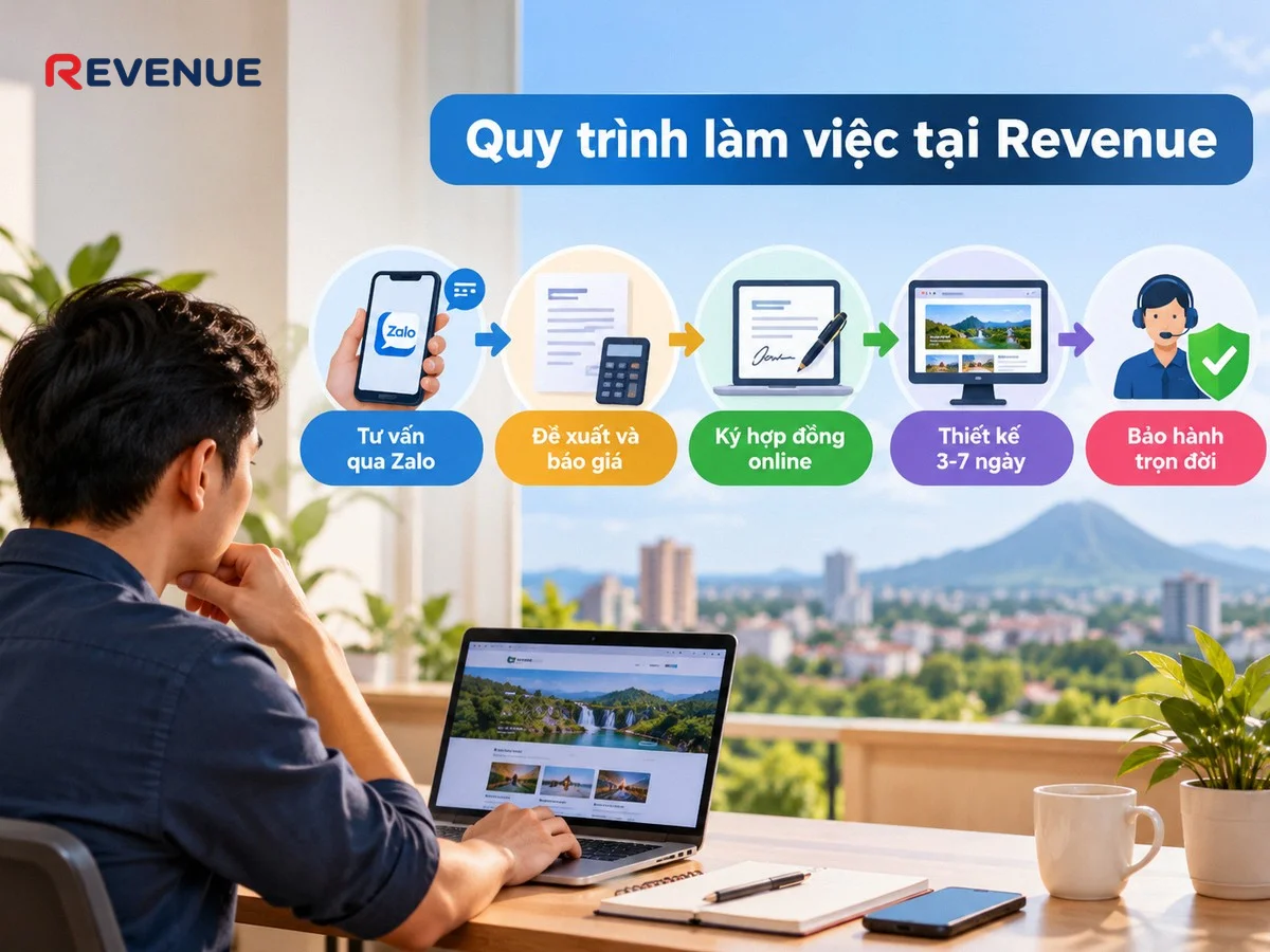 Quy trình làm việc tại Revenue tinh gọn để khách hàng ở xa hợp tác dễ dàng
