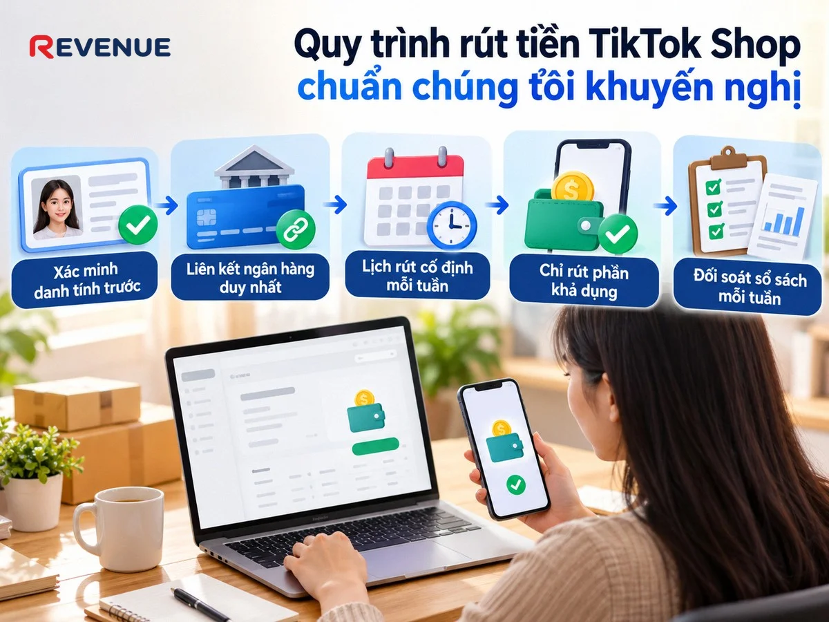 Quy trình rút tiền TikTok Shop chuẩn chúng tôi khuyến nghị ngay từ ngày mở shop