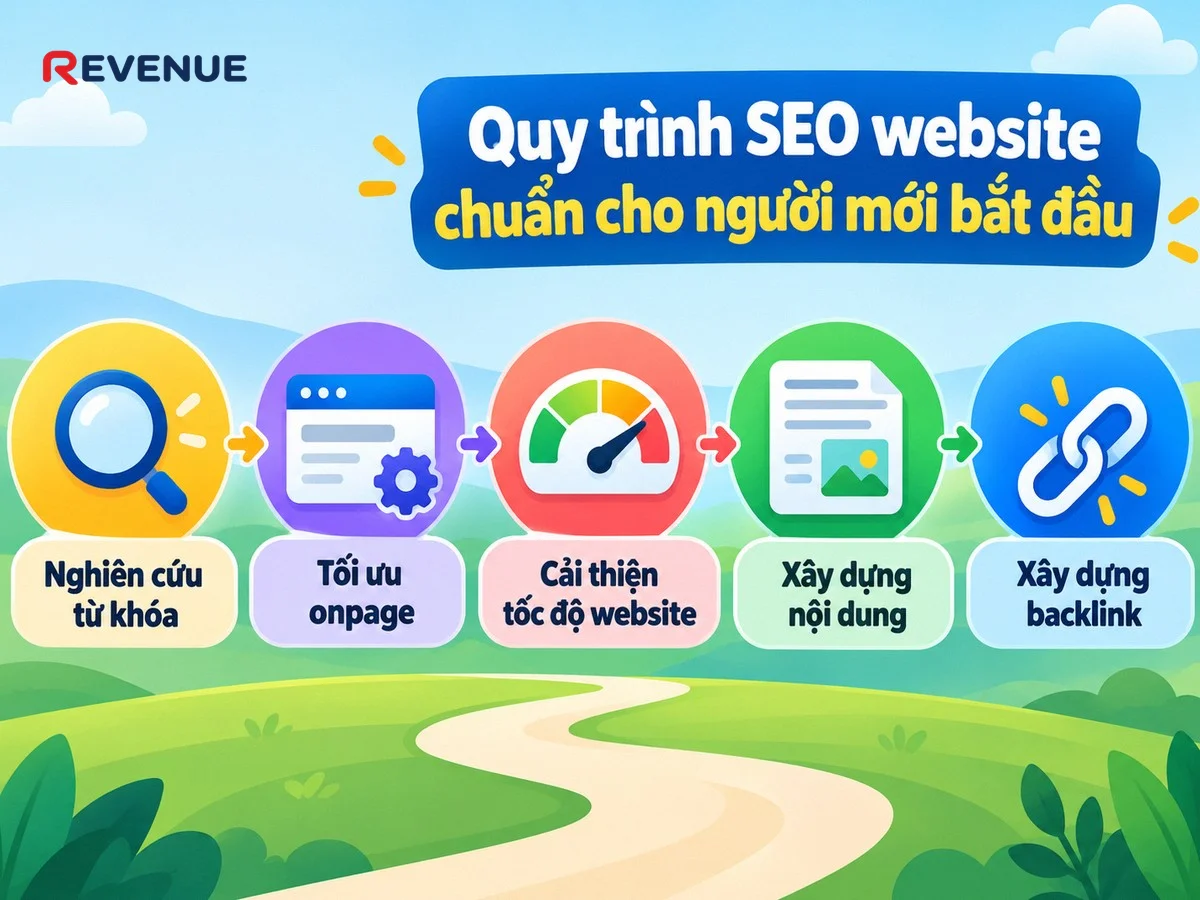 Quy trình SEO website chuẩn cho người mới bắt đầu với 6 bước cơ bản dễ áp dụng