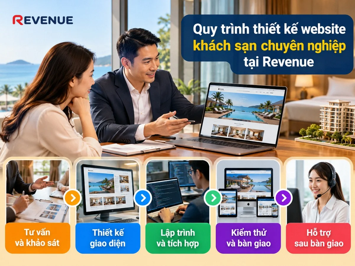 Quy trình thiết kế website khách sạn chuyên nghiệp tại Revenue bắt đầu từ tư vấn và khảo sát nhu cầu