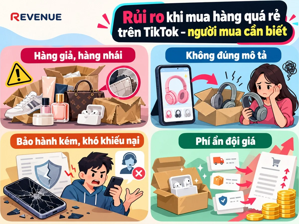 Rủi ro khi mua hàng quá rẻ trên TikTok – người mua cần biết