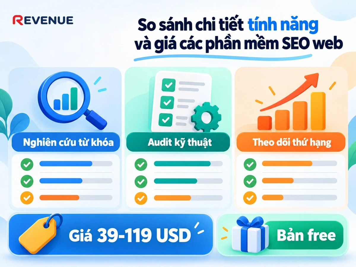 So sánh chi tiết tính năng và giá các phần mềm SEO web dựa trên trải nghiệm thực tế triển khai cho khách hàng SME