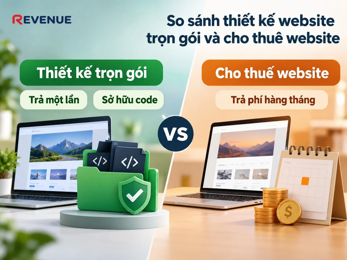 So sánh thiết kế website trọn gói và cho thuê website qua hai hình thức phổ biến trên thị trường