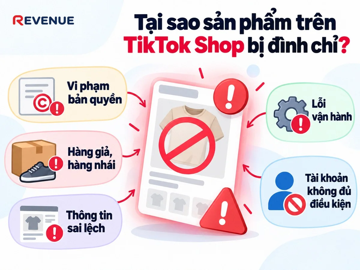 Tại sao sản phẩm trên TikTok Shop bị đình chỉ vì vi phạm bản quyền