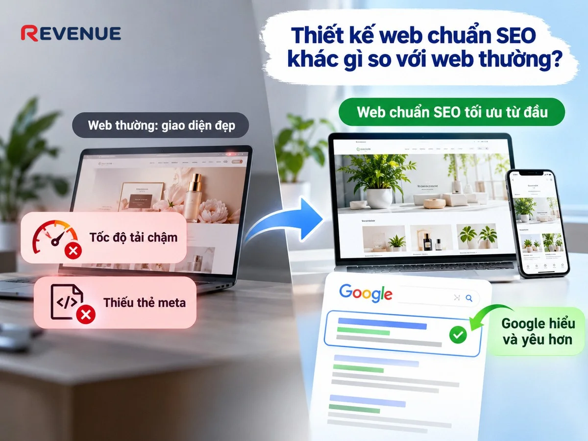 Thiết kế web chuẩn SEO khác gì so với web thường nhờ tối ưu kỹ thuật từ đầu