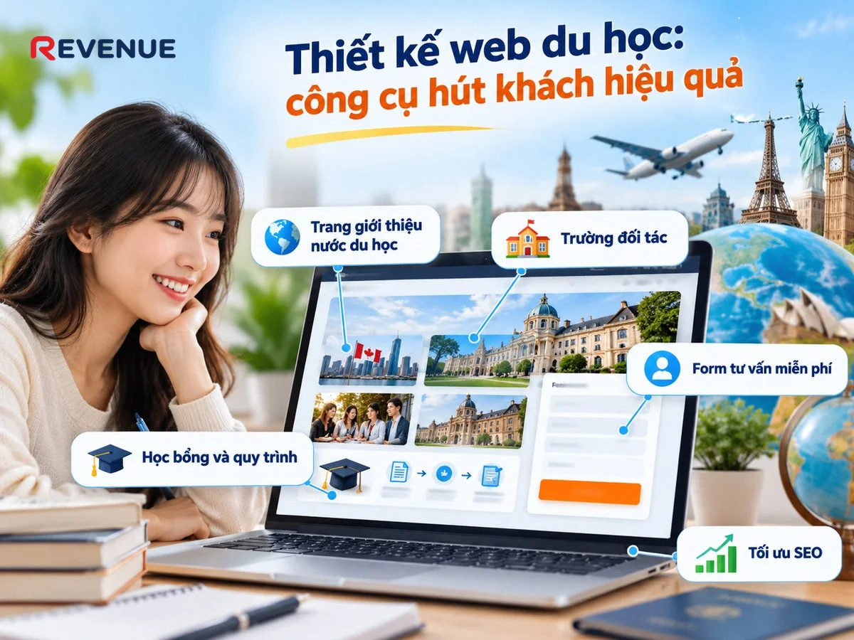 Thiết kế web du học: công cụ hút khách hiệu quả với form đăng ký tư vấn miễn phí