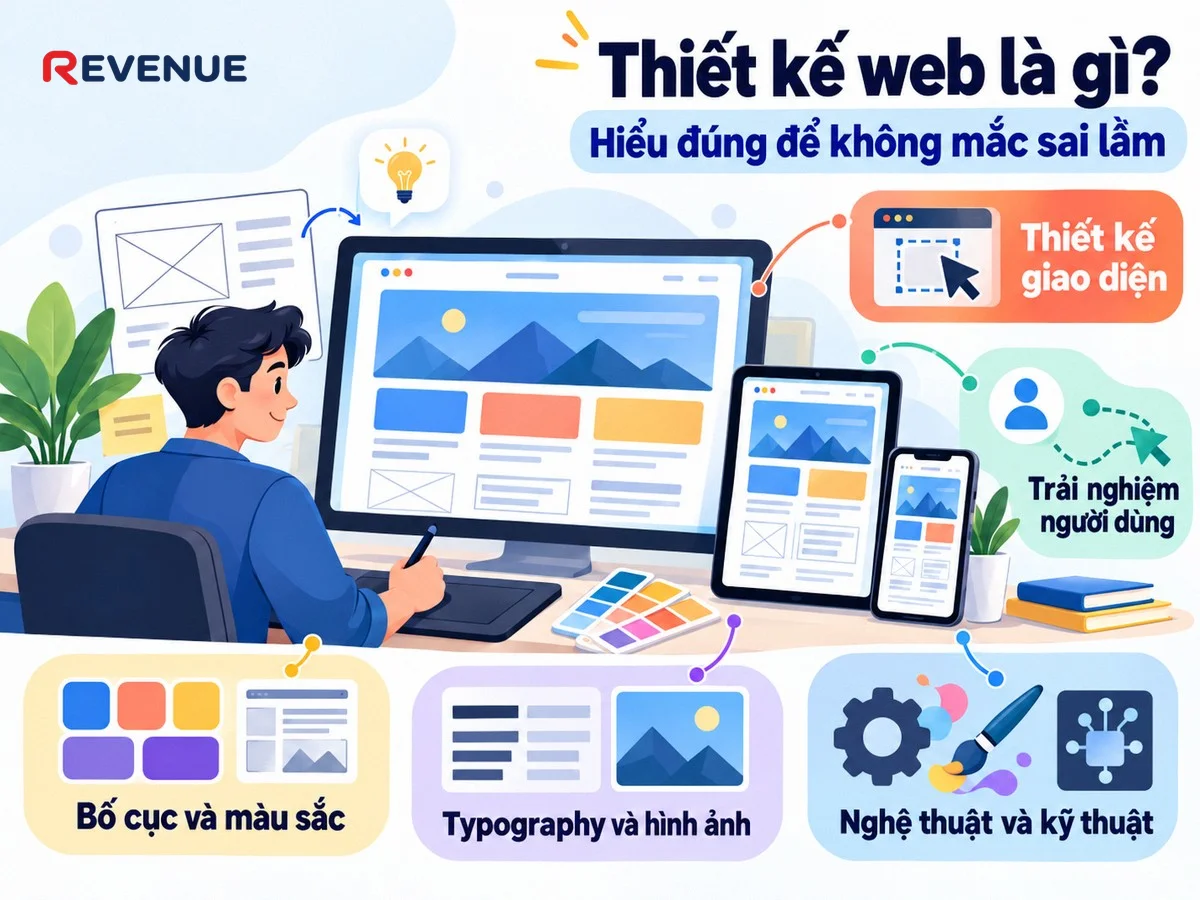 Thiết kế web là gì? Hiểu đúng để không mắc sai lầm khi nó bao gồm cả thiết kế bố cục và màu sắc