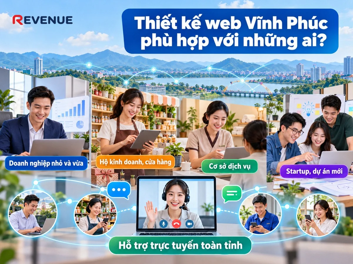 Thiết kế web Vĩnh Phúc phù hợp với những ai — từ chủ doanh nghiệp nhỏ và vừa đến hộ kinh doanh cá thể