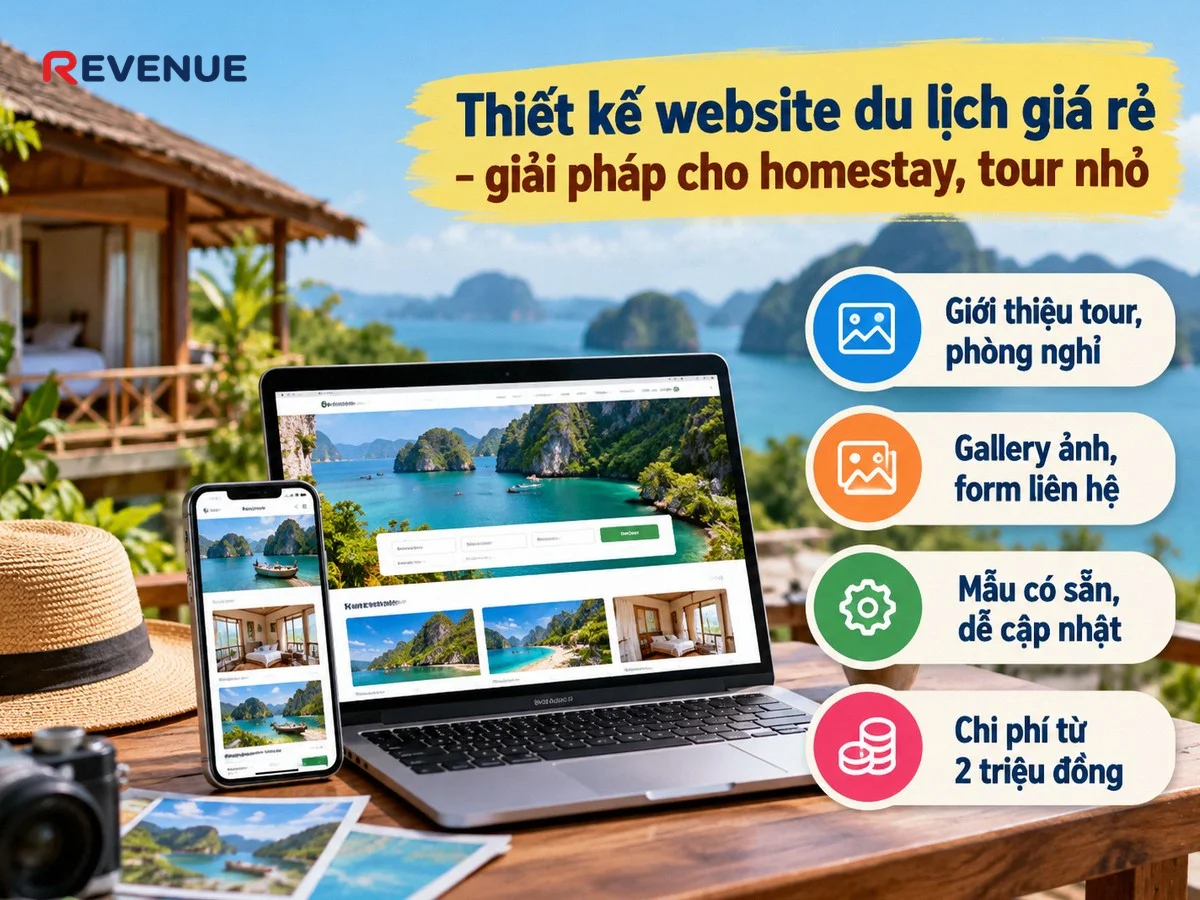 Thiết kế website du lịch giá rẻ – giải pháp cho homestay, tour nhỏ giới thiệu tour và phòng nghỉ