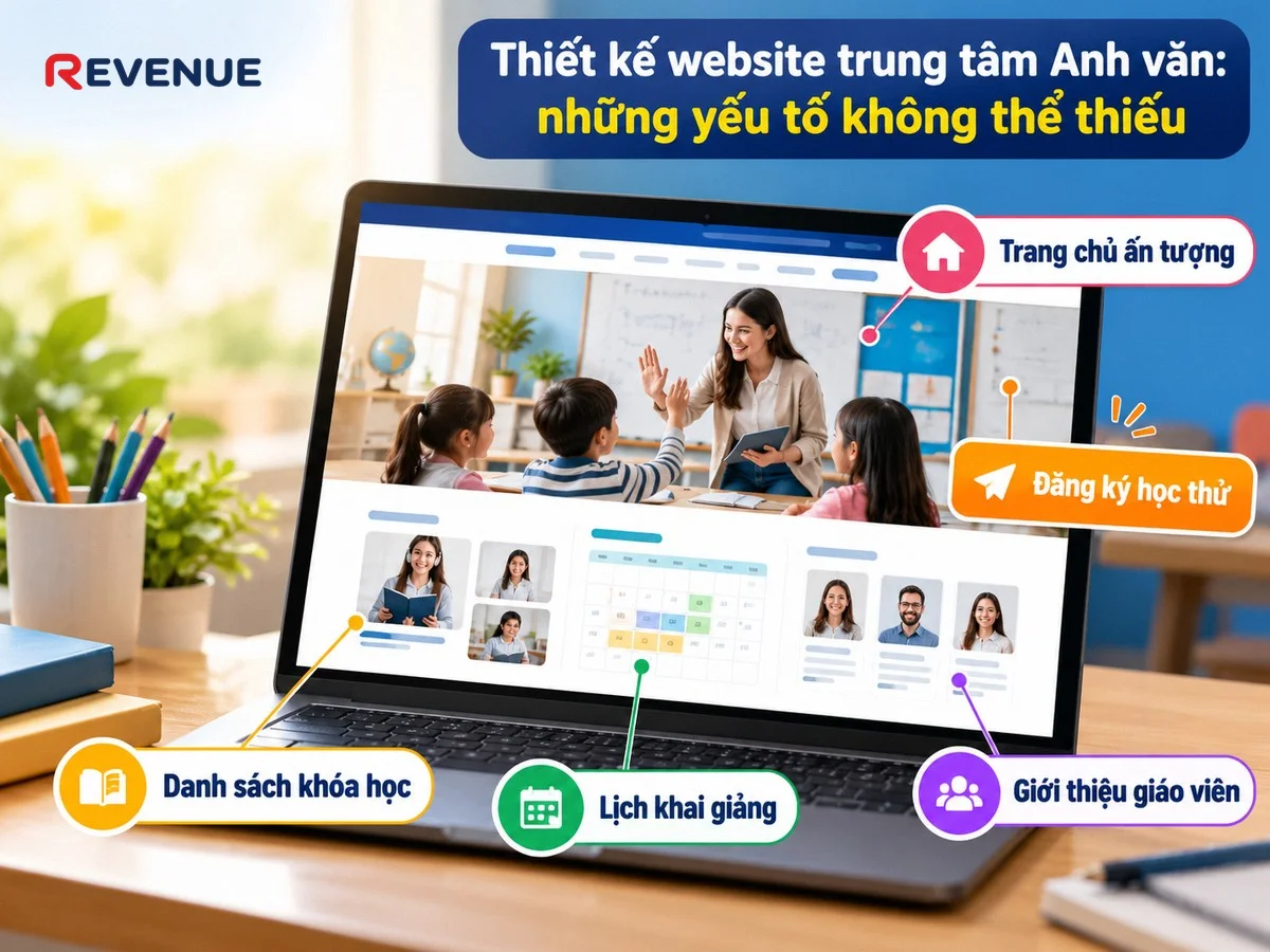 Thiết kế website trung tâm Anh văn: những yếu tố không thể thiếu cho trang chủ ấn tượng