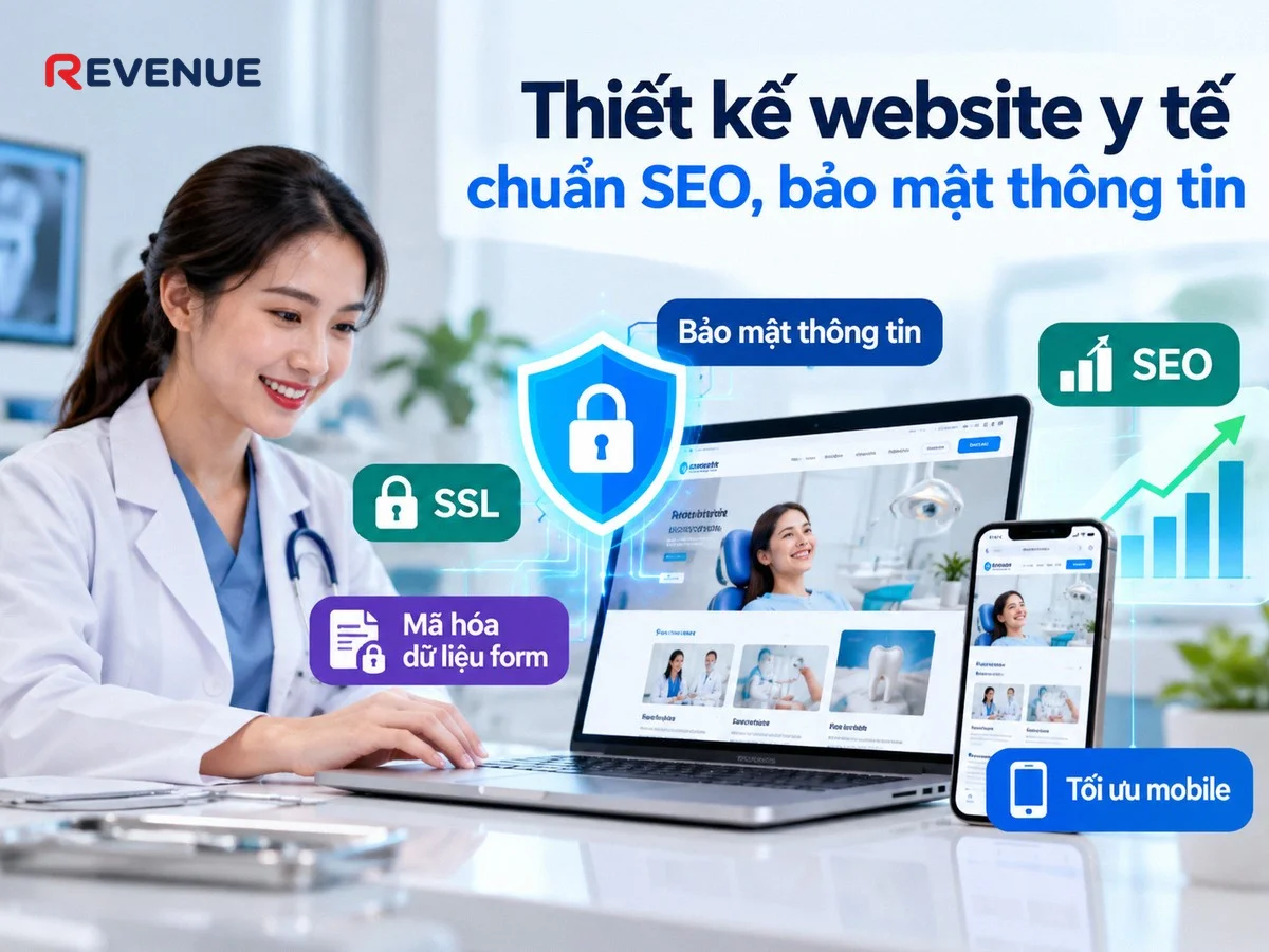 Thiết kế website y tế chuẩn SEO, bảo mật thông tin với các biện pháp như SSL và mã hóa dữ liệu form