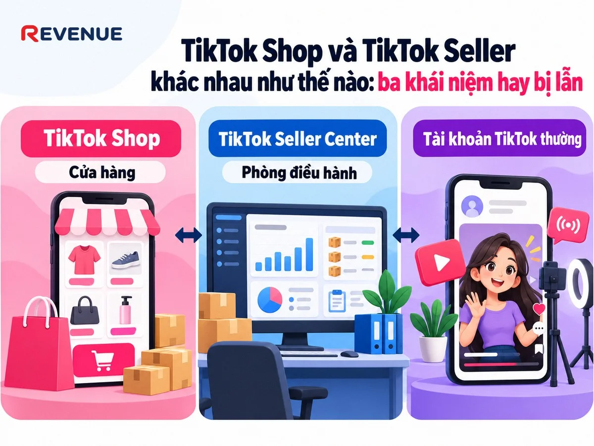 TikTok Shop và TikTok Seller khác nhau như thế nào: ba khái niệm hay bị lẫn khi mới bán hàng