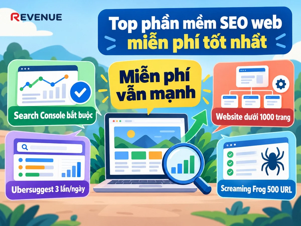 Top phần mềm SEO web miễn phí tốt nhất cho website nhỏ dưới 1000 trang