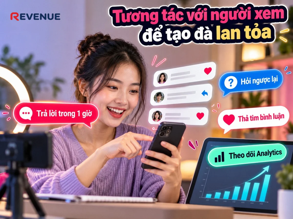 Tương tác với người xem để tạo đà lan tỏa nhờ trả lời bình luận trong 1 giờ đầu