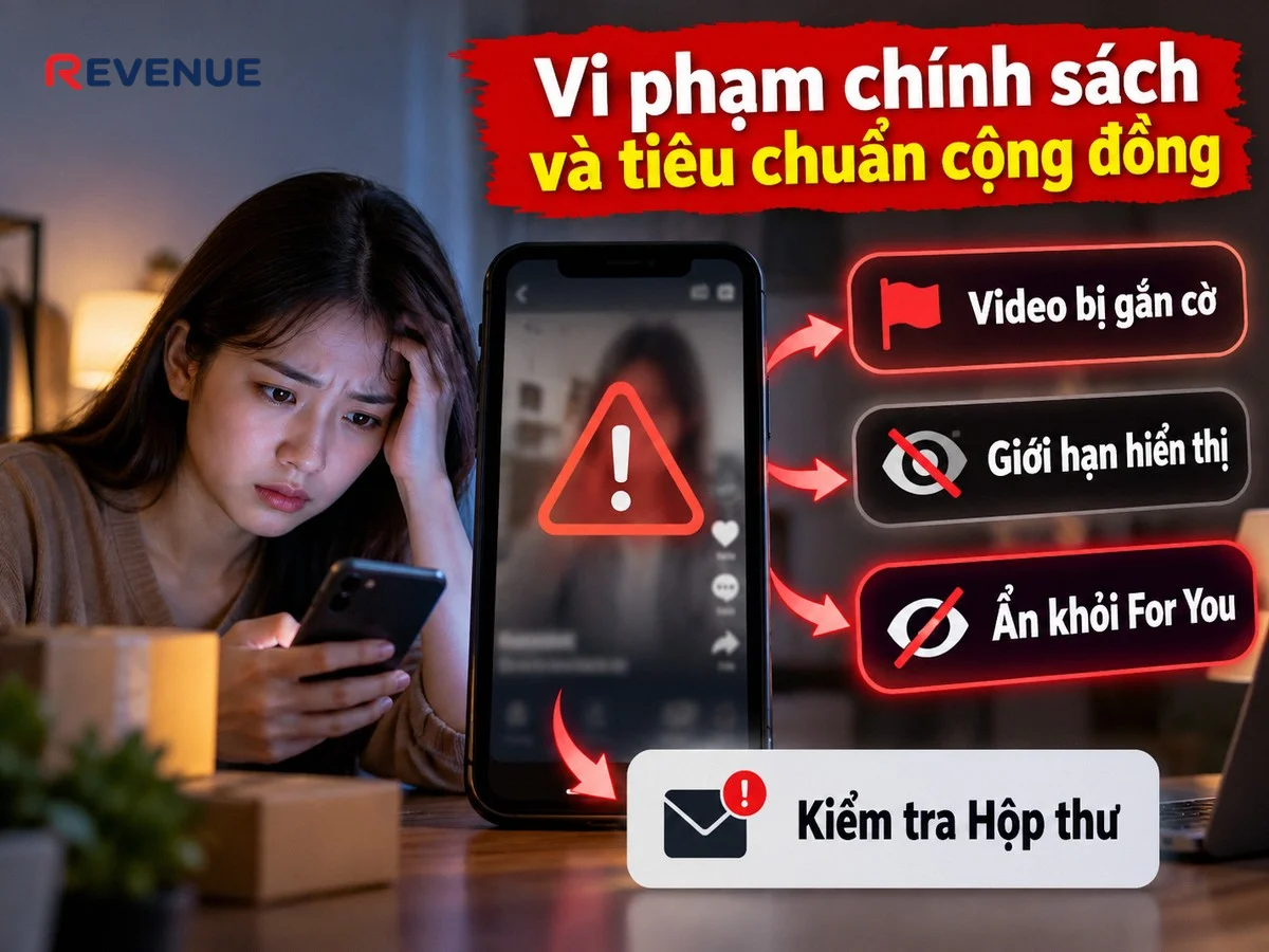 Vi phạm chính sách và tiêu chuẩn cộng đồng là nguyên nhân nặng nhất khiến view TikTok bị giảm