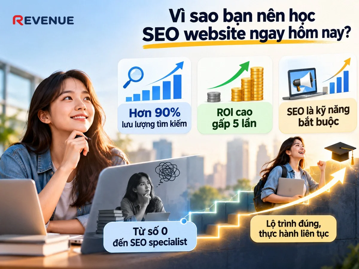 Vì sao bạn nên học SEO website ngay hôm nay khi hơn 90% lưu lượng đến từ công cụ tìm kiếm