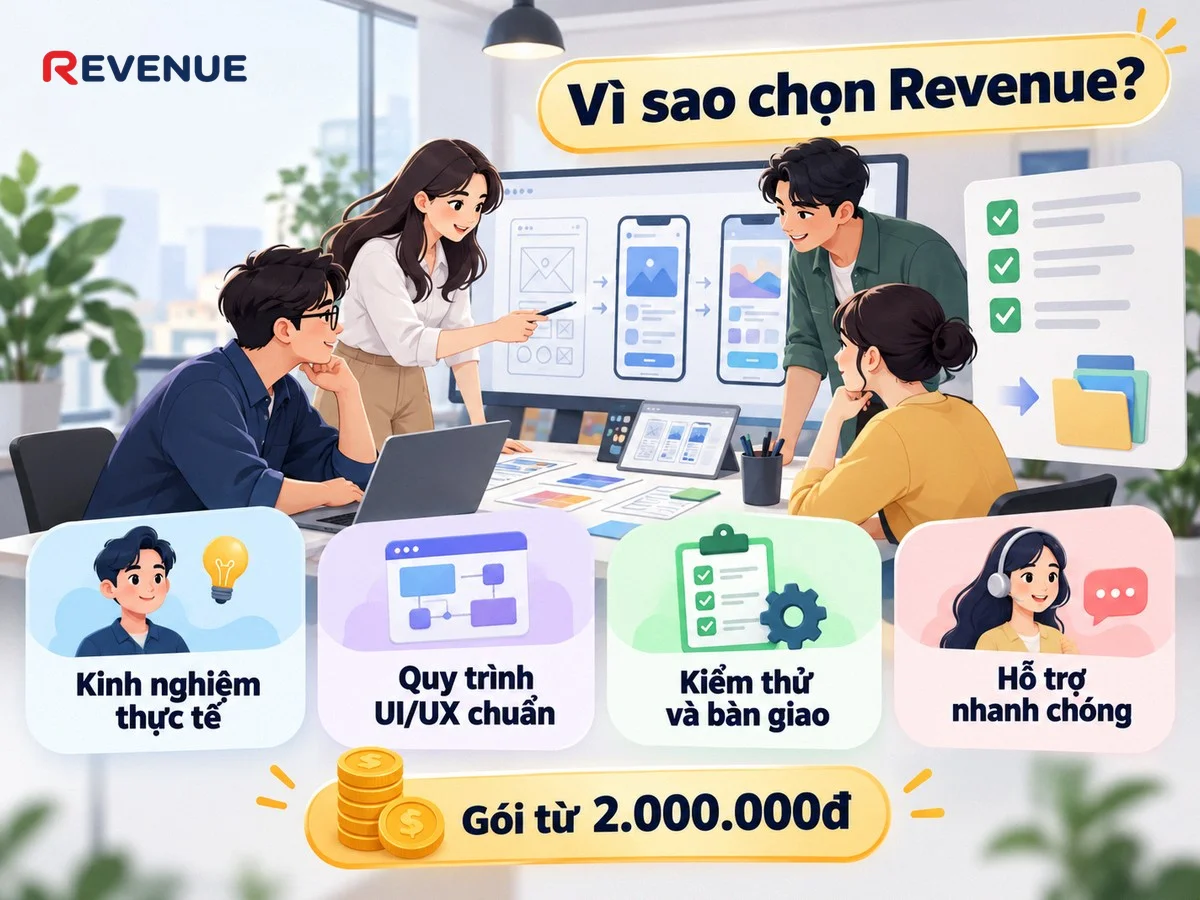 Vì sao chọn Revenue với kinh nghiệm thực tế qua nhiều dự án web