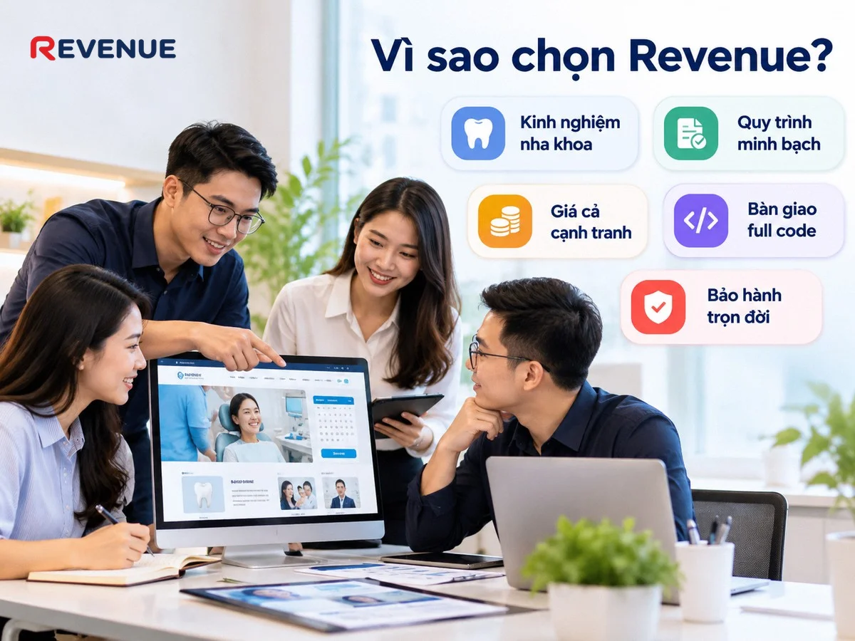 Vì sao chọn Revenue là đơn vị thiết kế web nha khoa uy tín