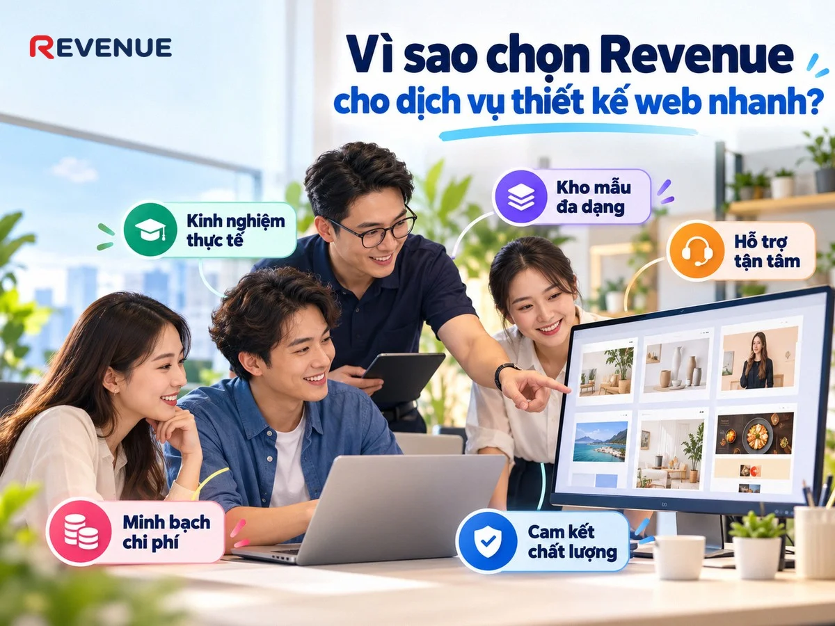 Vì sao chọn Revenue cho dịch vụ thiết kế web nhanh với hàng trăm website đã triển khai
