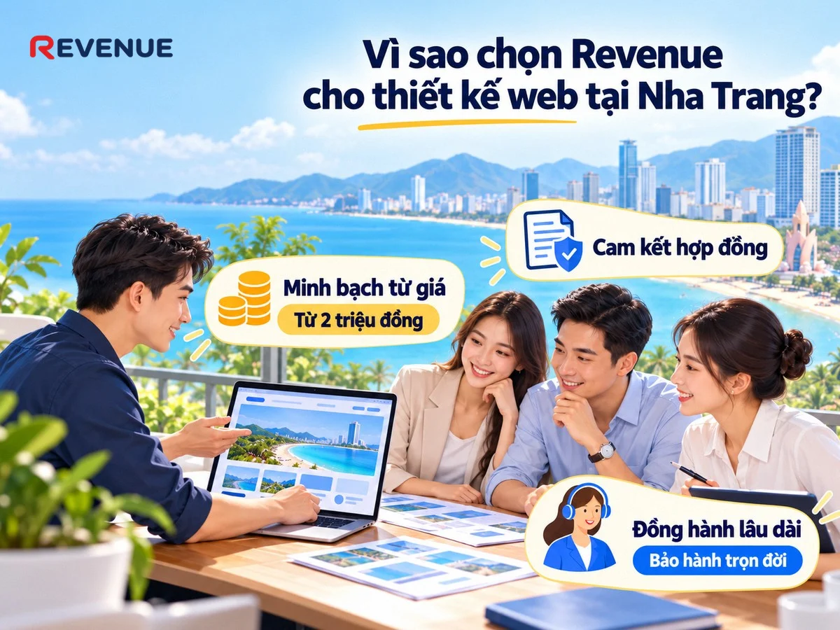 Vì sao chọn Revenue cho thiết kế web tại Nha Trang với cách làm minh bạch