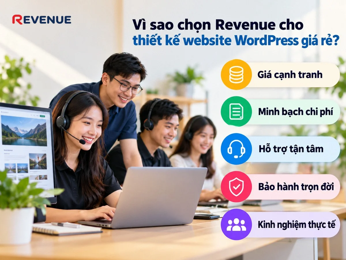 Vì sao chọn Revenue cho thiết kế website WordPress giá rẻ với giá cạnh tranh và bảo hành trọn đời