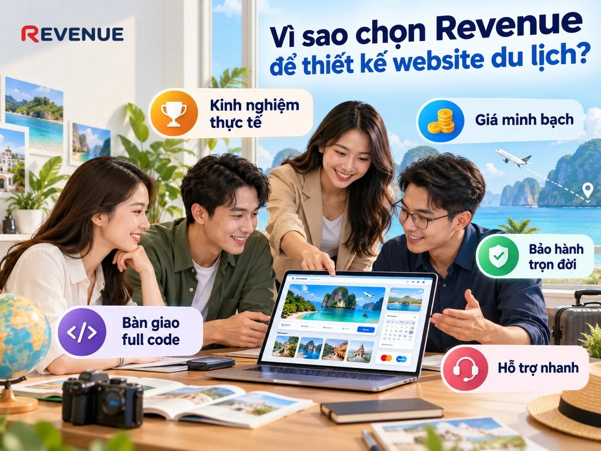 Vì sao chọn Revenue để thiết kế website du lịch với kinh nghiệm thực tế