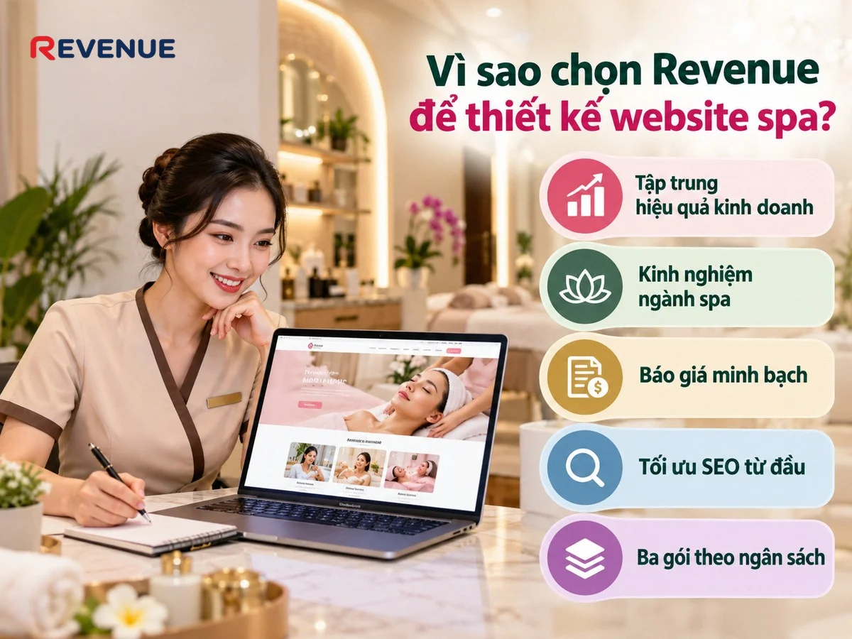 Vì sao chọn Revenue để thiết kế website spa với cách tiếp cận tập trung vào hiệu quả kinh doanh
