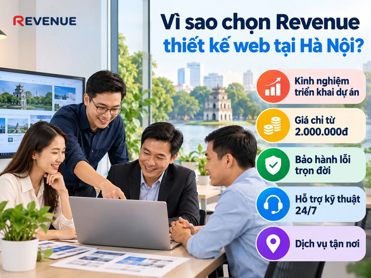 Vì sao chọn Revenue thiết kế web tại Hà Nội với nhiều dự án đã triển khai