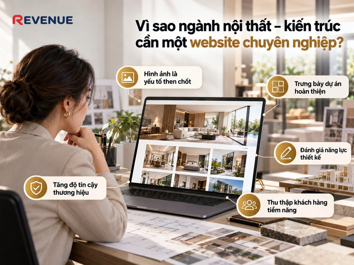 Vì sao ngành nội thất – kiến trúc cần một website chuyên nghiệp để trưng bày hình ảnh dự án