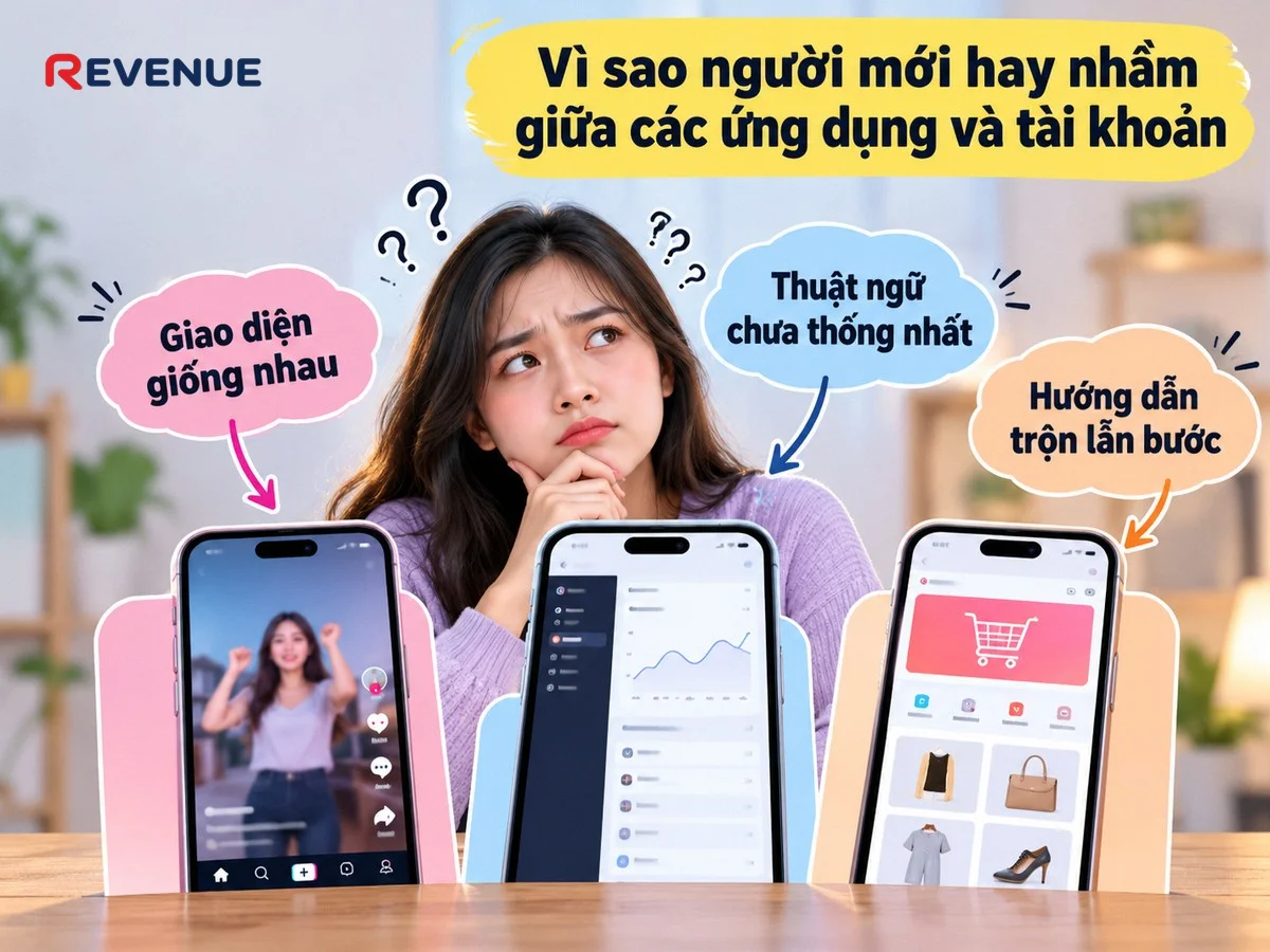 Vì sao người mới hay nhầm giữa các ứng dụng và tài khoản khi dùng TikTok