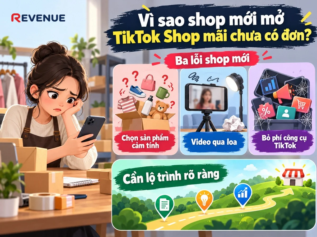 Vì sao shop mới mở TikTok Shop mãi chưa có đơn vì mắc ba lỗi cơ bản